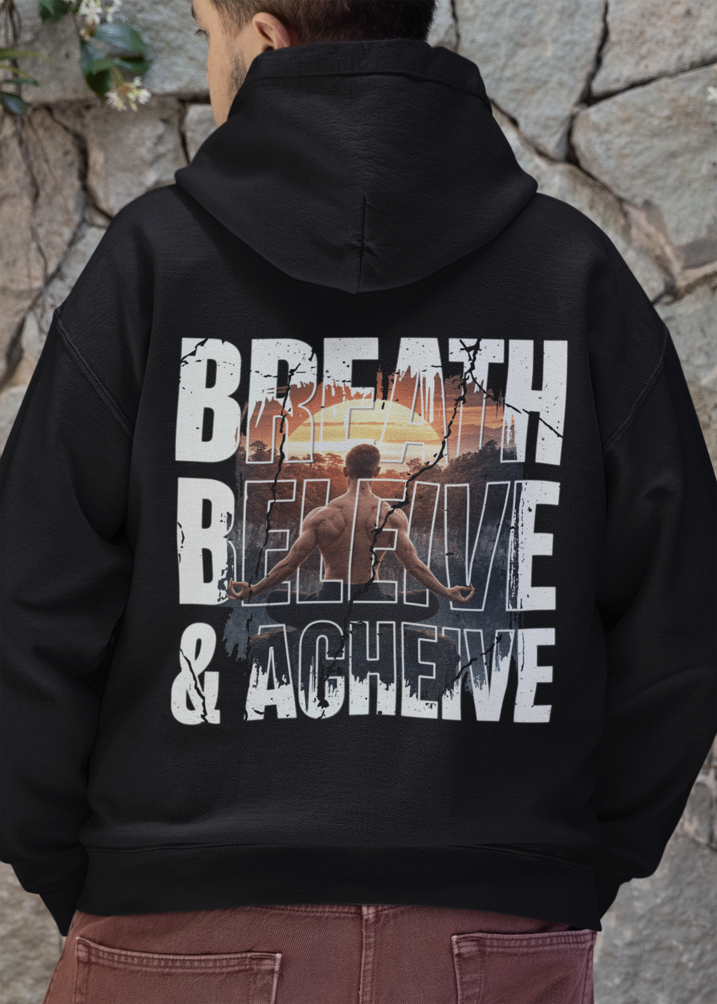 Breath, Believe, Achieve Oversized Hoodie